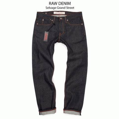 Raw denim jeans fading over time-laped