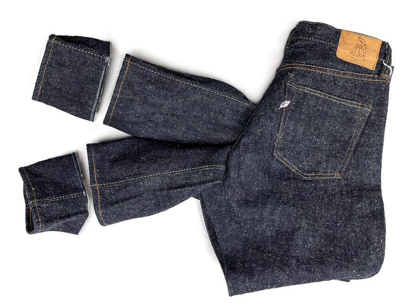 Pure Blue Japan jeans with shortened inseam shows what is jeans hemming