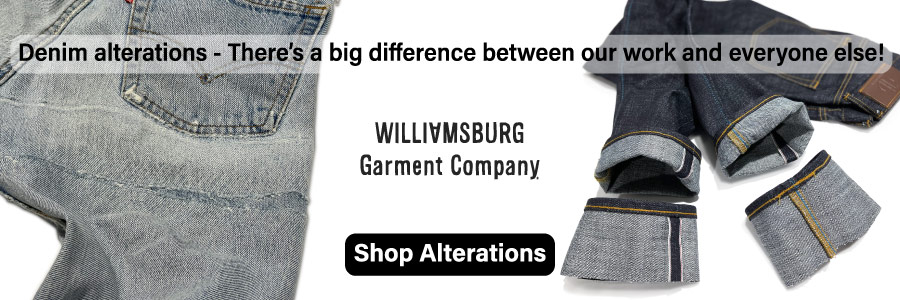 Williamsburg Garment Company 3x1 denim alterations advertising banner