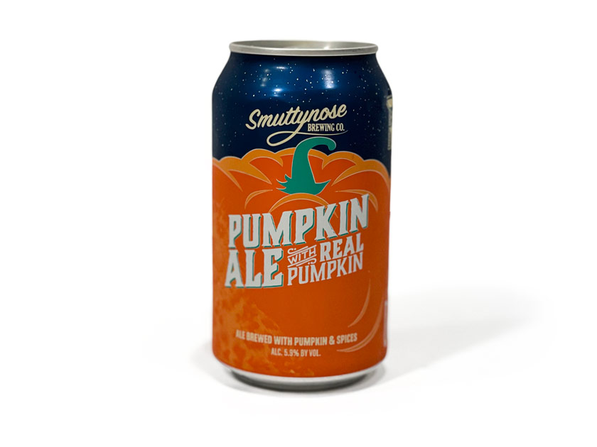 Smuttynose Pumpkin Ale 12oz. can or beer for review on Denim BMC blog.