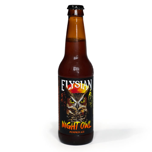A 12-ounce bottle of Elysian Night Owl Pumpkin Ale