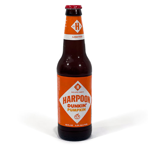 A 12-ounce bottle of Harpoon Dunkin' Pumpkin Spiced Latte Ale pumpkin beer