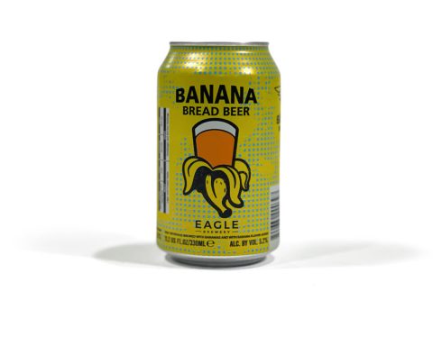A 12-ounce can of Banana Bread Beer by Eagle Brewery