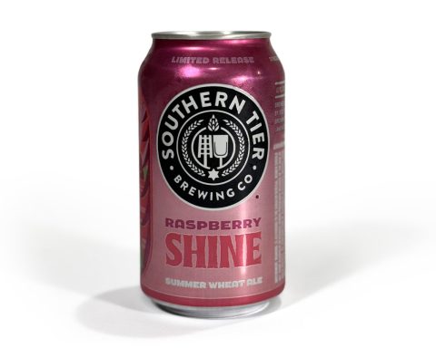 A 12oz can of Southern Tier Raspberry Shine Summer Wheat Ale, photographed for a blog review on its aroma, flavor, and overall drinking experience.