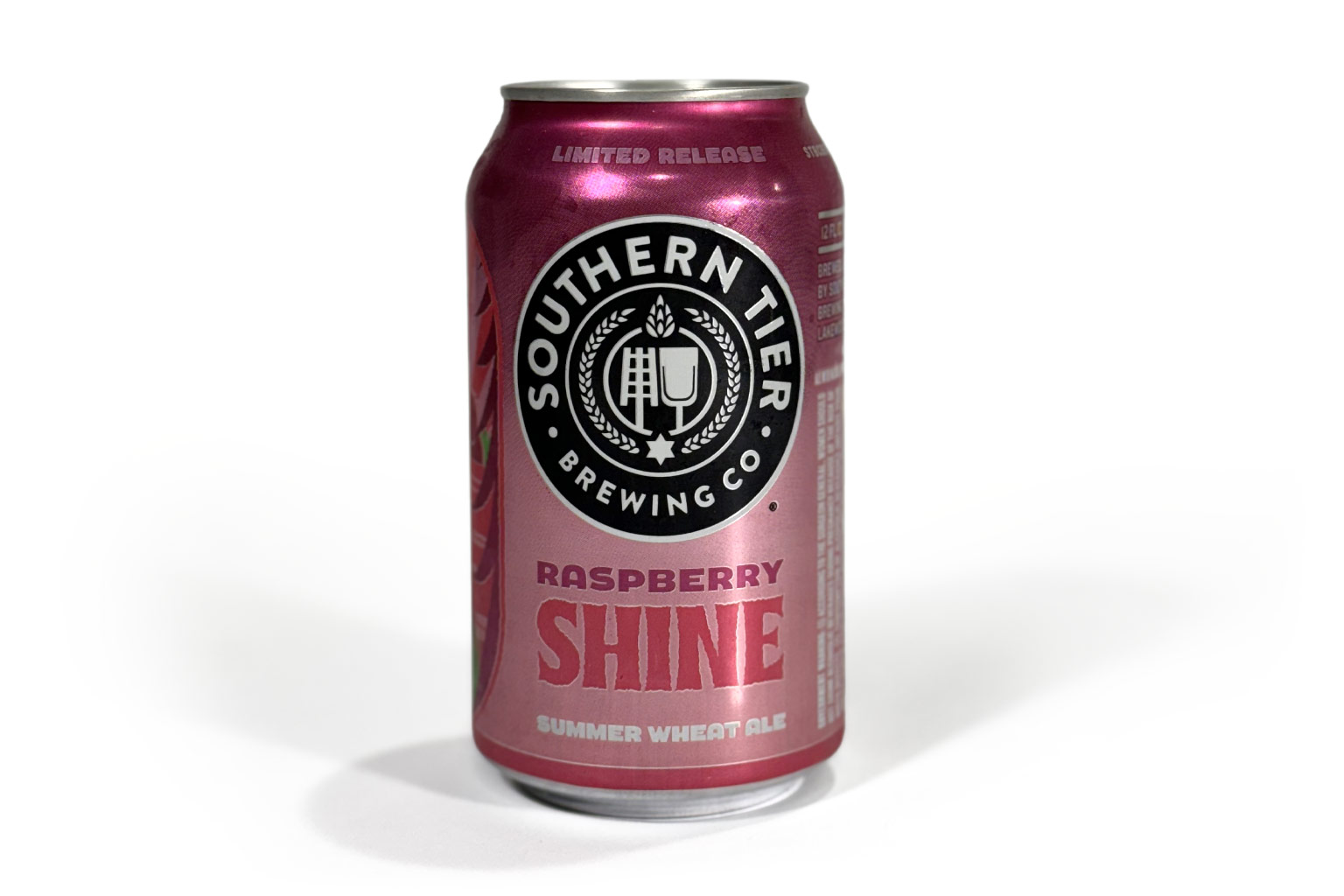 A 12oz can of Southern Tier Raspberry Shine Summer Wheat Ale, photographed for a blog review on its aroma, flavor, and overall drinking experience.